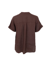 Black Colour Melina linen shirt coffee