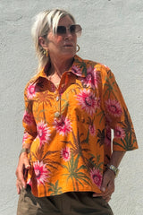 Gaspar Porto flower blouse orange