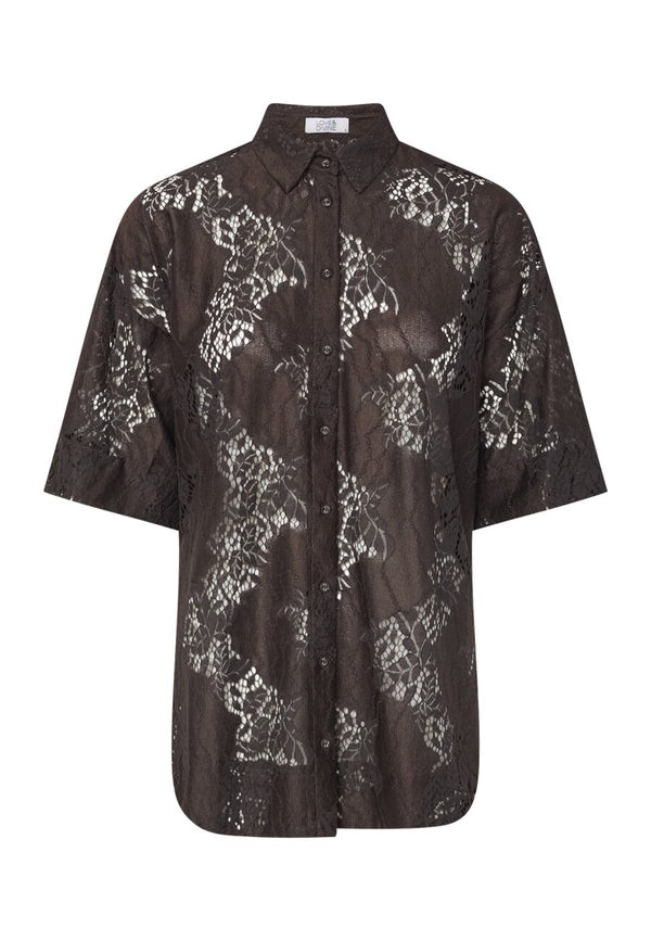 Love & Divine lace shirt chocolate