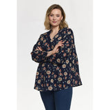 Gozzip Silke bluse navy print