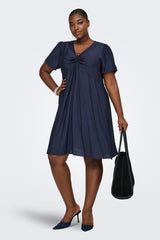 Only Carmakoma Cecilia v-neck dress navy blazer