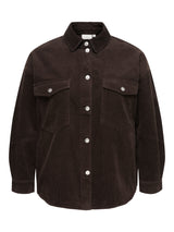 Only Carmakoma Tiggy cord shacket Ganache brown