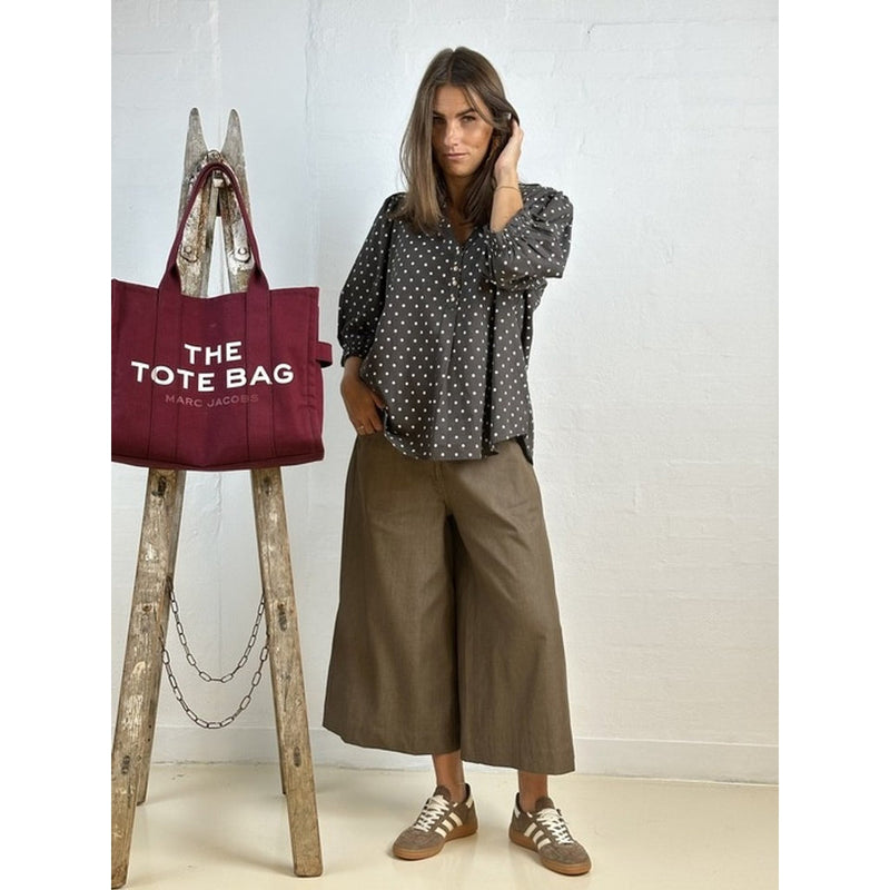 Gaspar  Tunø dot shirt dark grey/brown