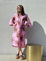 Gaspar Mumbai flower dress pink