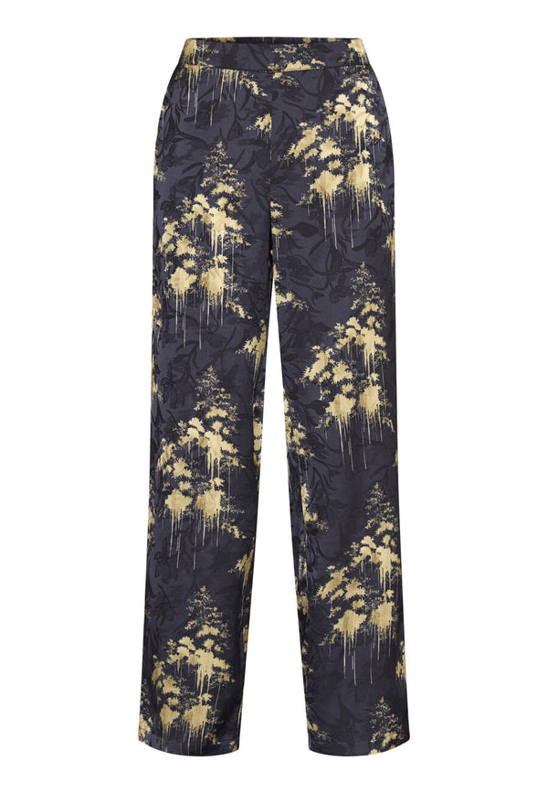 Love & Divine pants navy gold print