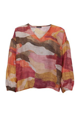 Black Colour Zella sheer blouse brunt wine