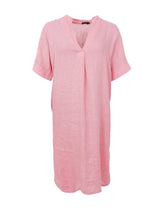 Black Colour Melina long linen dress candy rose