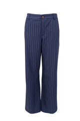 Black Colour Naopli box pant denim blue stripe