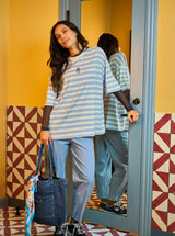 Black Colour Beate barrel pant light blue