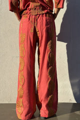 Gaspar Honolulu jaquard pant coral