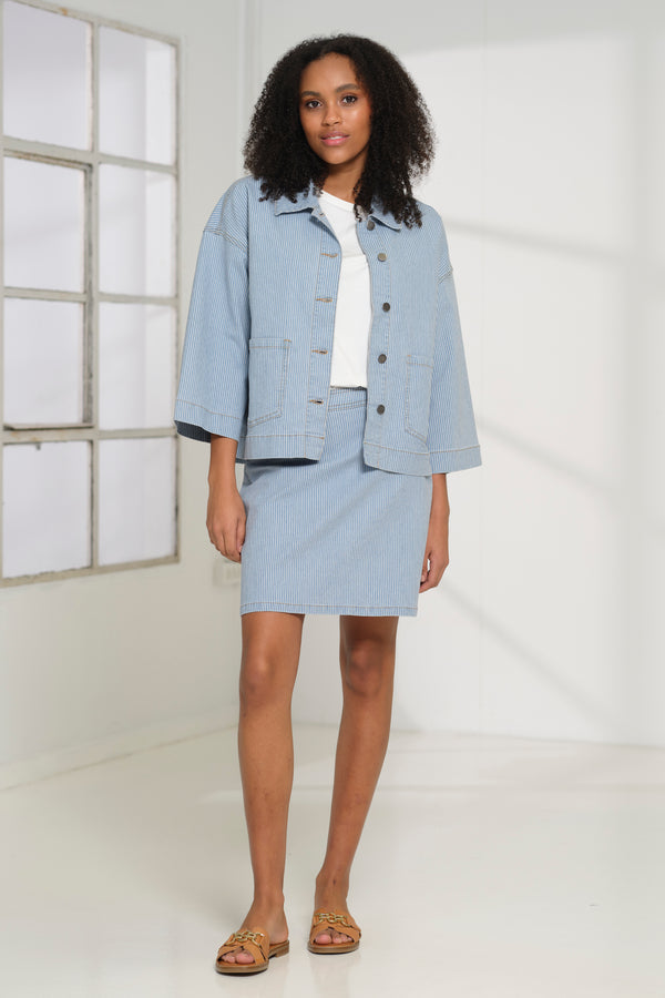 Prepair Bree jacket light blue stripe