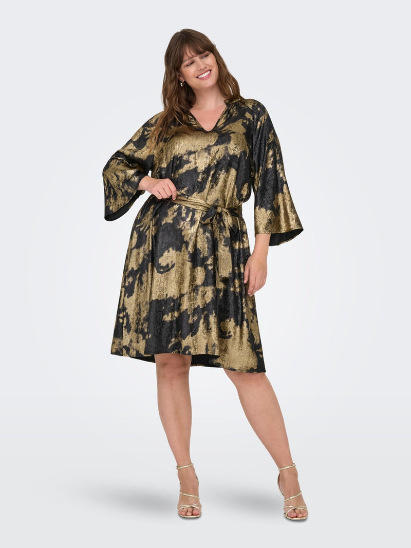 Only Carmakoma Dixie dress abstrakt black gold