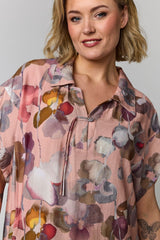 Gozzip Viona dress dusty rose with large flowers