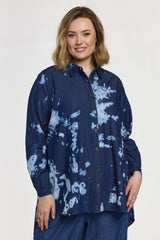 Gozzip Selma tunic printed denim blue