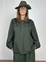 Gaspar Læsø poplin shirt dark green