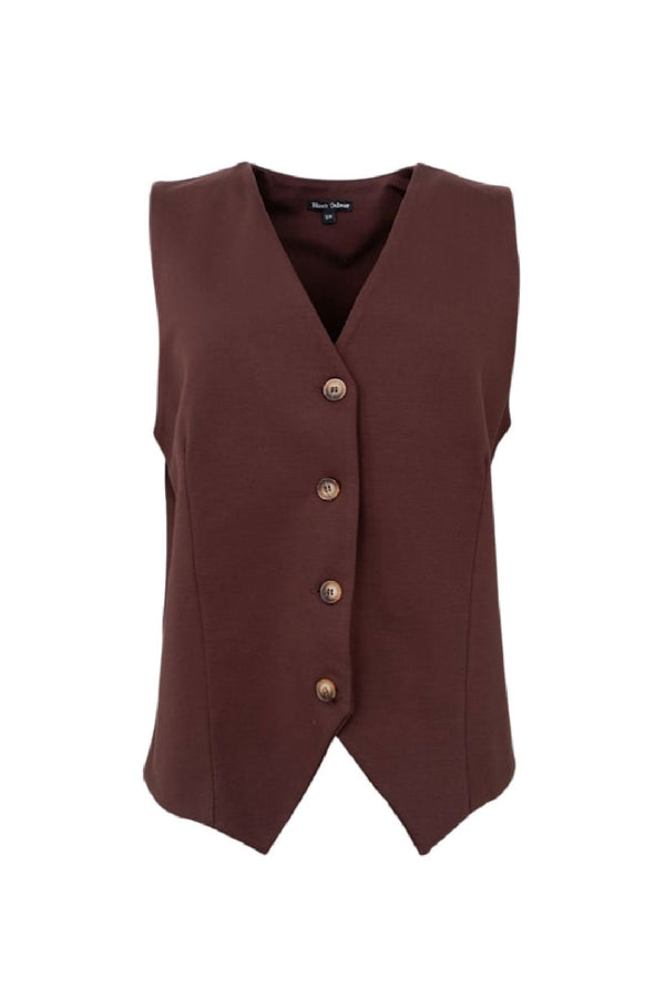 Black Davi Colour Vest Brown