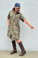 Gaspar Nice Camo Dress Green