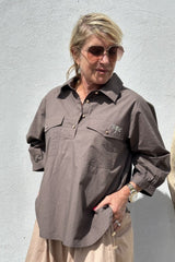 Gaspar Shirt Oslo Poplin Brown