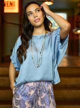 Black Colour Mabel Blouse Pink