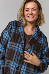 Gozzip Huld coat blue brown checks