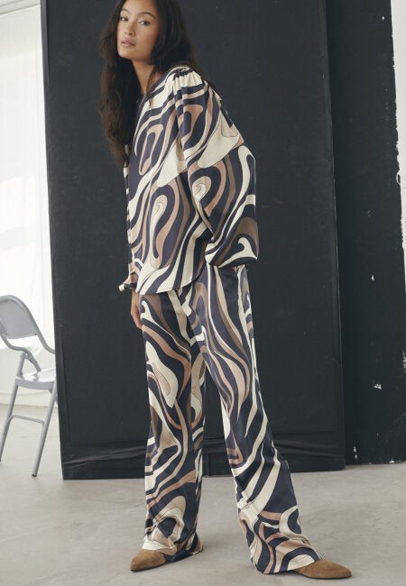 Love & Divine blouse grafic print brown
