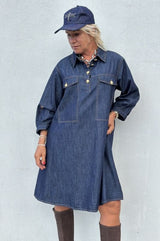 Gaspar Rio denim dress dark blue