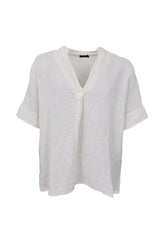 Black Colour linen blouse vanilla