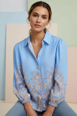 Ofelia Jannie shirt blue combi