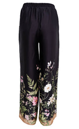 Black Colour Zennia pant black flower