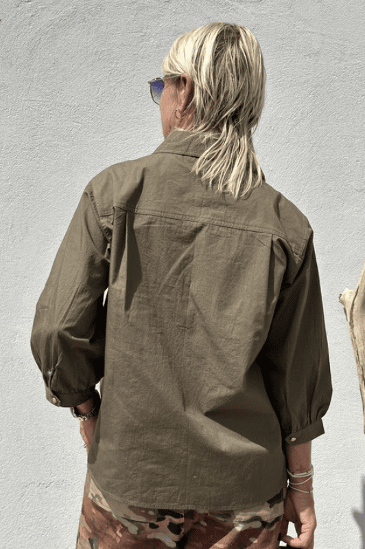 Gaspar Oslo poplin shirt olive