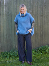 Black Colour Bjoerk Rollneck Vest Jeans Blue