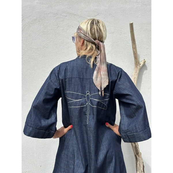 Gaspar Mumbai denim dress blue