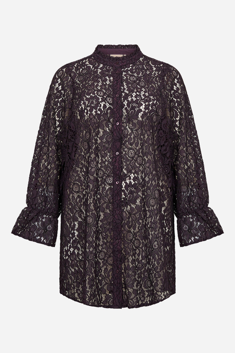 Wasabi Kila 4 lace tunic dress plum