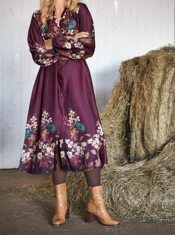 Black Colour Zendaya dress plum flower