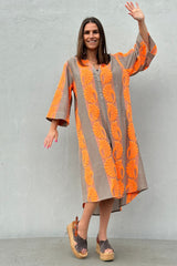 Gaspar Mumbai jaquard dress dark sand