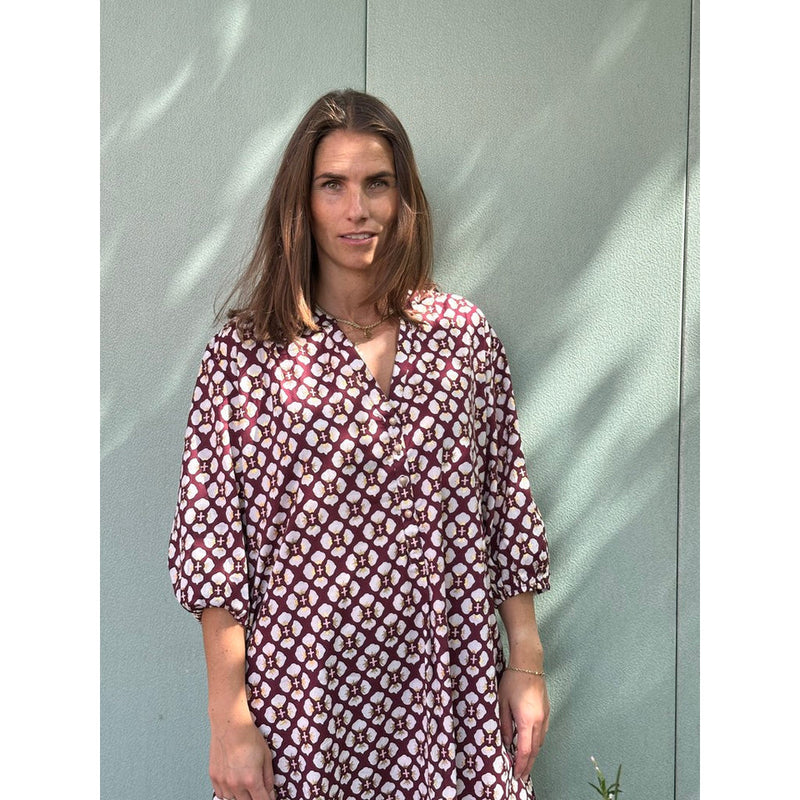 Gaspar  Flower dress bordeaux