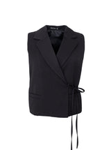 Black Colour Rena wrap vest black