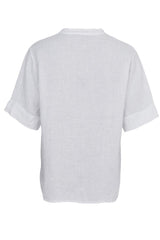 Black Colour Melina linen blouse white