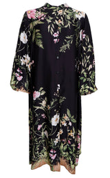 Black Colour Zennia flower dress black flower