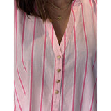 Gaspar Mumbai stripe dress rose