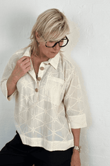 Gaspar Porto broderi anglaise offwhite