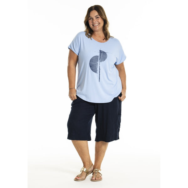 GOZZIP Gitte t-shirt with print Angel blue