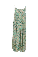 Black Colour Luna maxi strap dress floral green