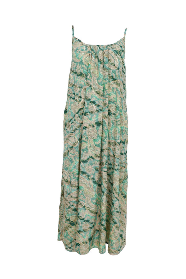 Black Colour Luna maxi strap dress floral green