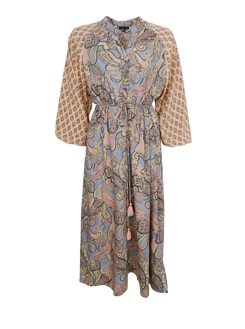 Black Colour Luna Raglan dress Paradise sky mix