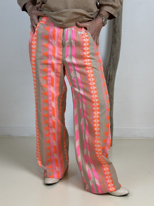 Gaspar  Honolulu jaquard pants  pink