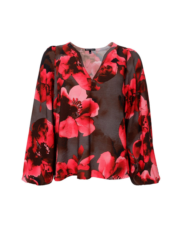 Black Colour  Mio blouse red flower