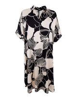 Black Colour Waterlily dress black creme