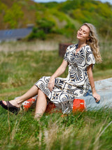 Black Colour Stella short dress malaka white
