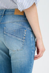 Pulz Carmen emb. skinny leg light blue denim